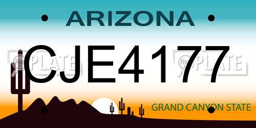 CJE4177 Arizona License Plate