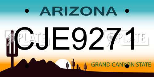 CJE9271 Arizona License Plate