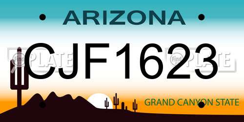 CJF1623 Arizona License Plate