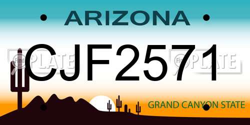 CJF2571 Arizona License Plate