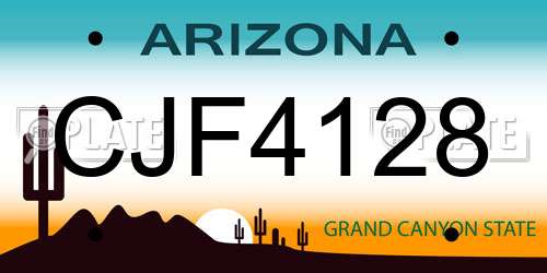 CJF4128 Arizona License Plate