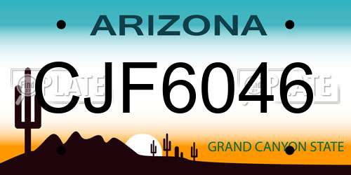 CJF6046 Arizona License Plate