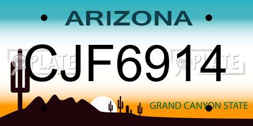 CJF6914 Arizona License Plate