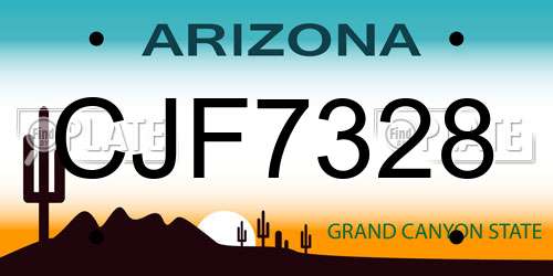 CJF7328 Arizona License Plate