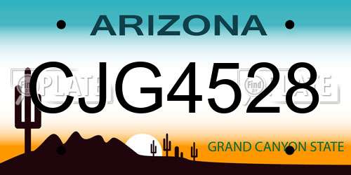 CJG4528 Arizona License Plate