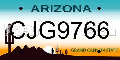 CJG9766 Arizona License Plate