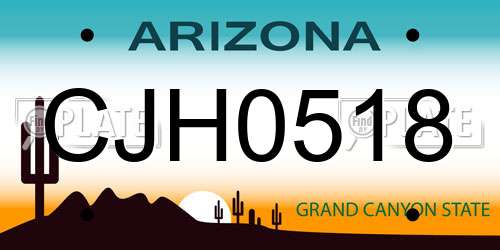 CJH0518 Arizona License Plate
