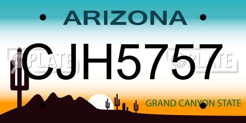 CJH5757 Arizona License Plate
