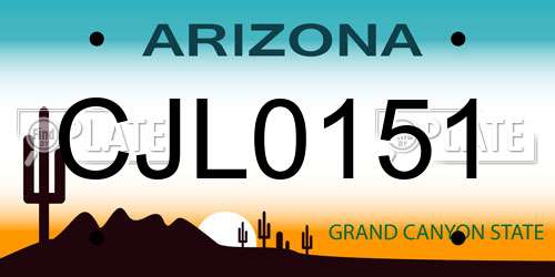 CJL0151 Arizona License Plate