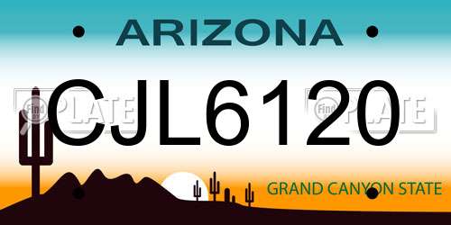 CJL6120 Arizona License Plate