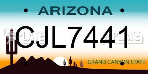 CJL7441 Arizona License Plate