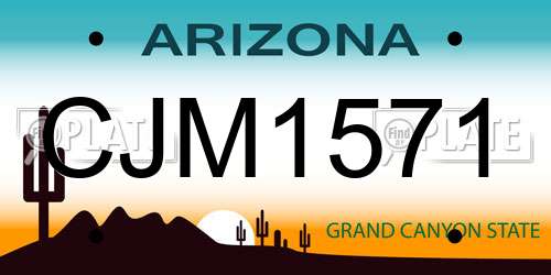 CJM1571 Arizona License Plate