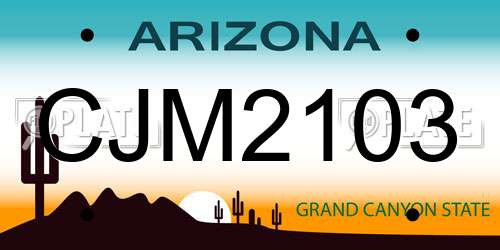 CJM2103 Arizona License Plate