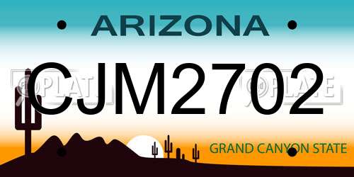 CJM2702 Arizona License Plate