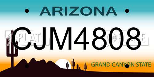 CJM4808 Arizona License Plate