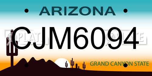 CJM6094 Arizona License Plate