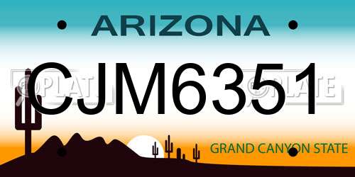 CJM6351 Arizona License Plate