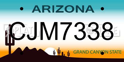 CJM7338 Arizona License Plate