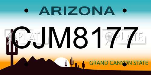 CJM8177 Arizona License Plate