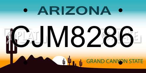 CJM8286 Arizona License Plate