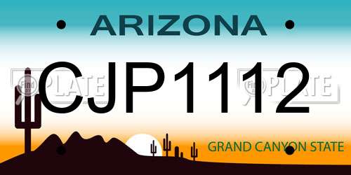 CJP1112 Arizona License Plate