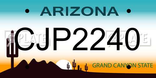CJP2240 Arizona License Plate