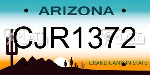 CJR1372 Arizona License Plate