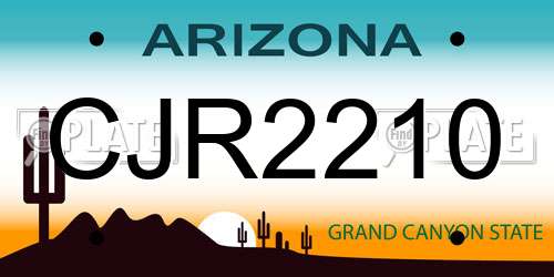 CJR2210 Arizona License Plate