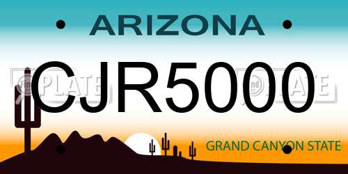 CJR5000 Arizona License Plate