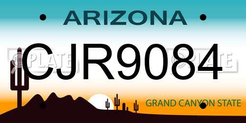 CJR9084 Arizona License Plate