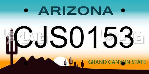 CJS0153 Arizona License Plate
