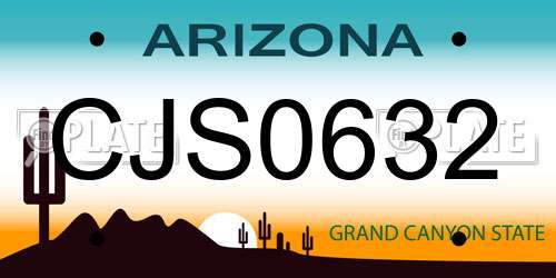 CJS0632 Arizona License Plate