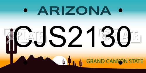 CJS2130 Arizona License Plate