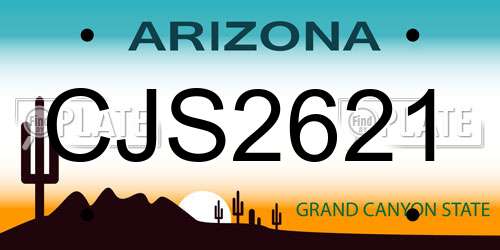 CJS2621 Arizona License Plate