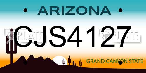 CJS4127 Arizona License Plate