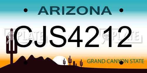CJS4212 Arizona License Plate
