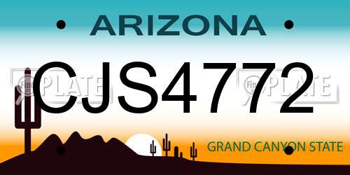 CJS4772 Arizona License Plate