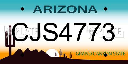 CJS4773 Arizona License Plate