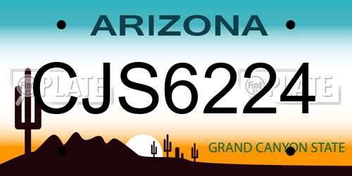 CJS6224 Arizona License Plate