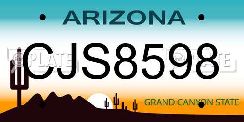 CJS8598 Arizona License Plate