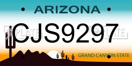 CJS9297 Arizona License Plate