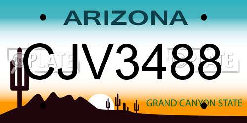 CJV3488 Arizona License Plate