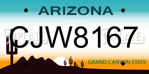 CJW8167 Arizona License Plate