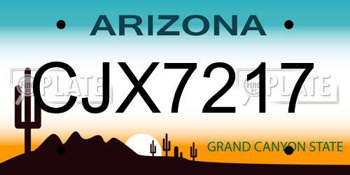 CJX7217 Arizona License Plate