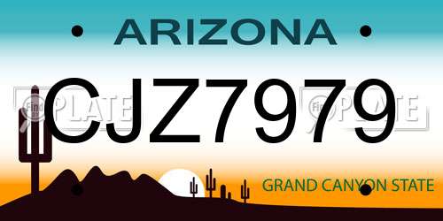 CJZ7979 Arizona License Plate