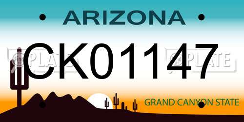 CK01147 Arizona License Plate
