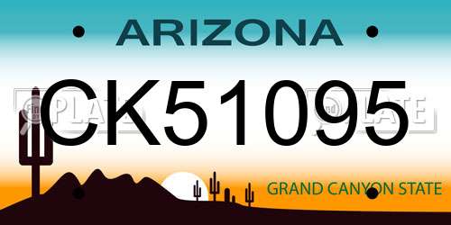 CK51095 Arizona License Plate