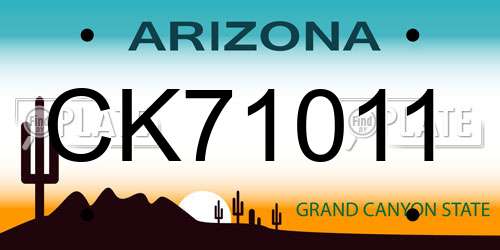 CK71011 Arizona License Plate