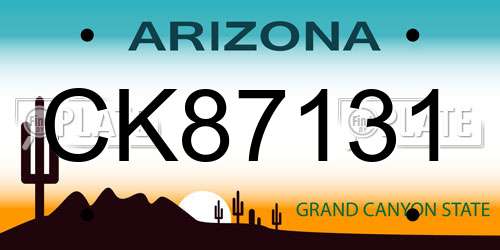 CK87131 Arizona License Plate
