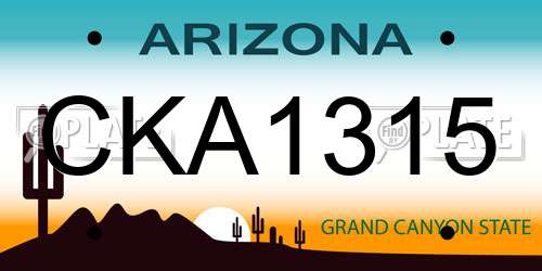 CKA1315 Arizona License Plate